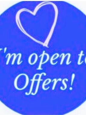 Blue 'I'm Open to Offers' Sticker Badge